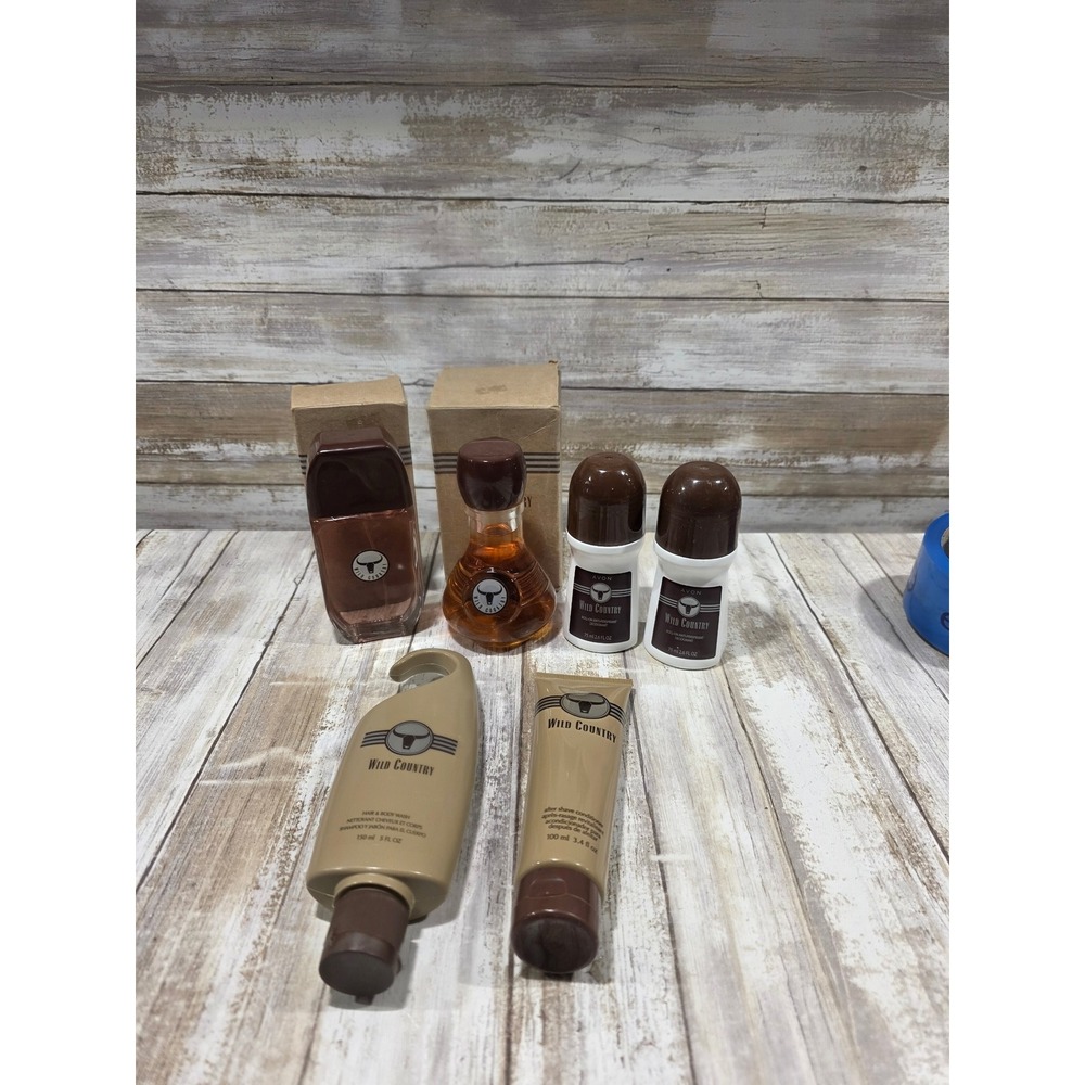 Avon Wild Country Mens Grooming Fragrance Set Cologne After Shave Body‎ Wash 6pc